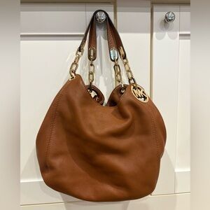 MICHAEL Michael Kors Fulton Hobo Bag in Luggage Pebbled Leather